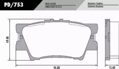 FRAS-LE PD/753 - Brake Pad Set, disc brake autospares.lv