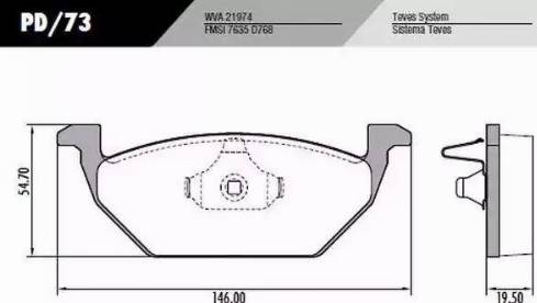 FRAS-LE PD/73 - Brake Pad Set, disc brake autospares.lv