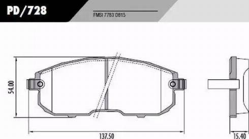 FRAS-LE PD/728 - Brake Pad Set, disc brake autospares.lv