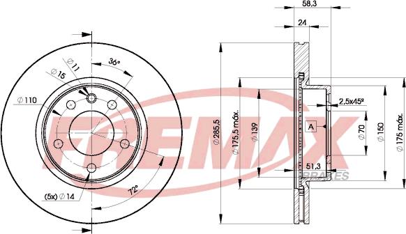 FREMAX BD-9054 - Brake Disc autospares.lv