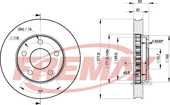 FREMAX BD-9057 - Brake Disc autospares.lv