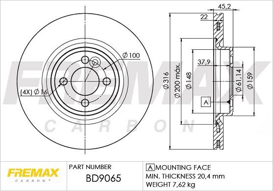 FREMAX BD-9065 - Brake Disc autospares.lv