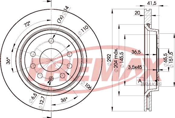 FREMAX BD-9114 - Brake Disc autospares.lv