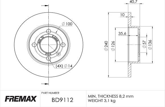 FREMAX BD-9112 - Brake Disc autospares.lv