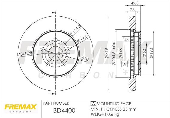 FREMAX BD-4400 - Brake Disc autospares.lv