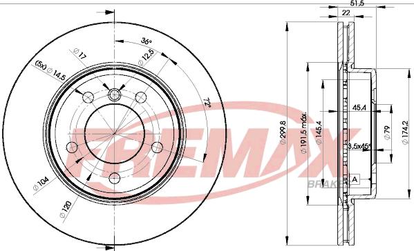 FREMAX BD-4539 - Brake Disc autospares.lv