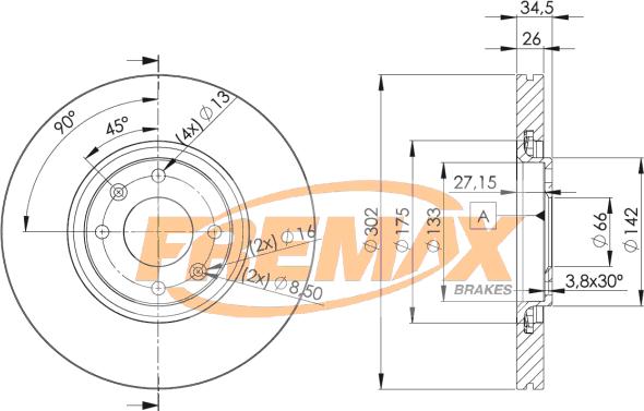 FREMAX BD-4698 - Brake Disc autospares.lv