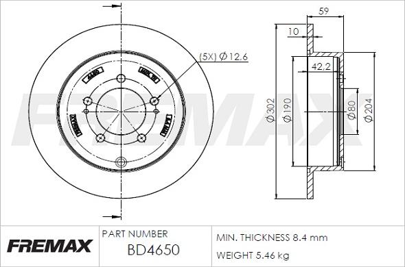 FREMAX BD-4650 - Brake Disc autospares.lv