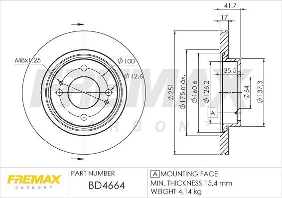 FREMAX BD-4664 - Brake Disc autospares.lv