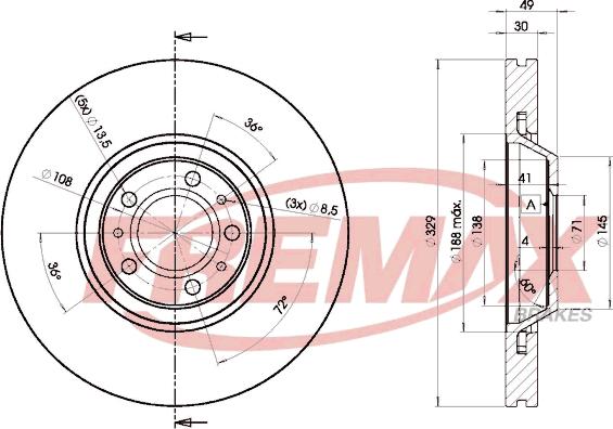 FREMAX BD-4608 - Brake Disc autospares.lv