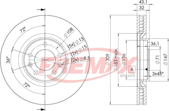 FREMAX BD-4687 - Brake Disc autospares.lv