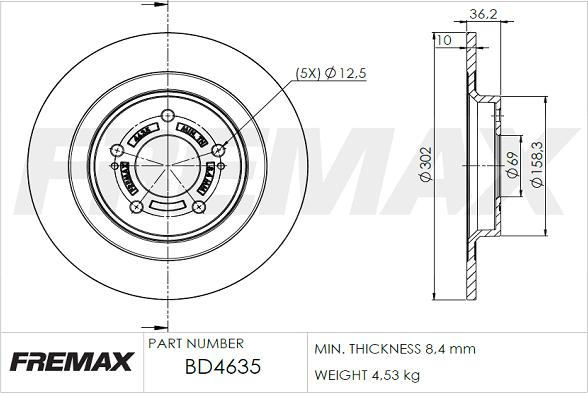 FREMAX BD-4635 - Brake Disc autospares.lv