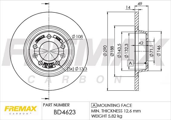 FREMAX BD-4623 - Brake Disc autospares.lv