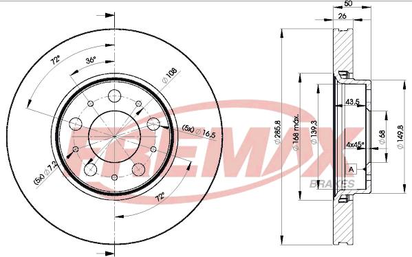 FREMAX BD-4046 - Brake Disc autospares.lv