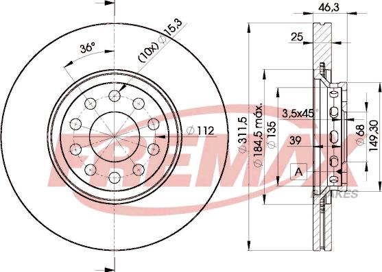 FREMAX BD-4065 - Brake Disc autospares.lv