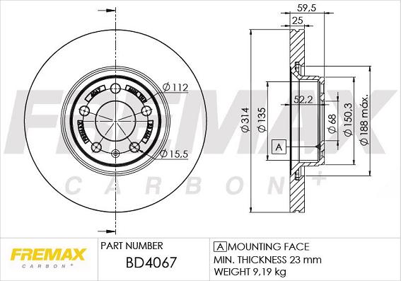 FREMAX BD-4067 - Brake Disc autospares.lv