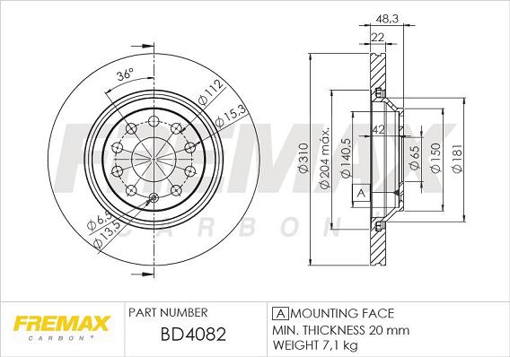 FREMAX BD-4082 - Brake Disc autospares.lv