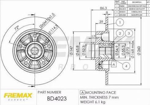 FREMAX BD-4023 - Brake Disc autospares.lv