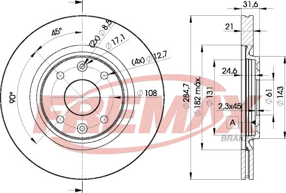 FREMAX BD-4195 - Brake Disc autospares.lv