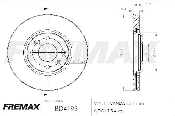 FREMAX BD-4193 - Brake Disc autospares.lv