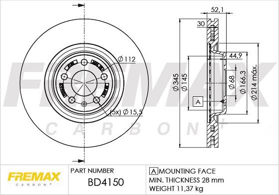 FREMAX BD-4150 - Brake Disc autospares.lv