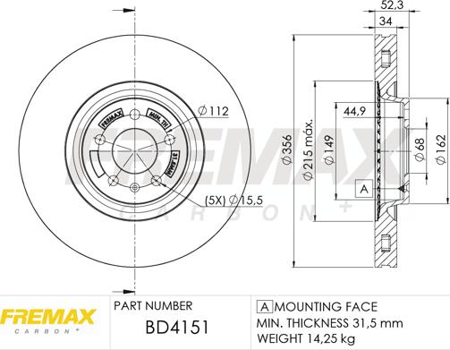 FREMAX BD-4151 - Brake Disc autospares.lv