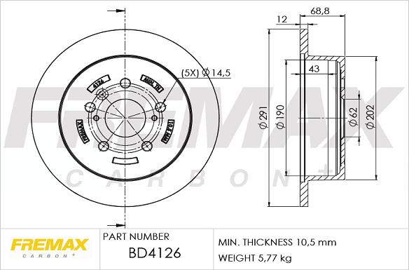 FREMAX BD-4126 - Brake Disc autospares.lv