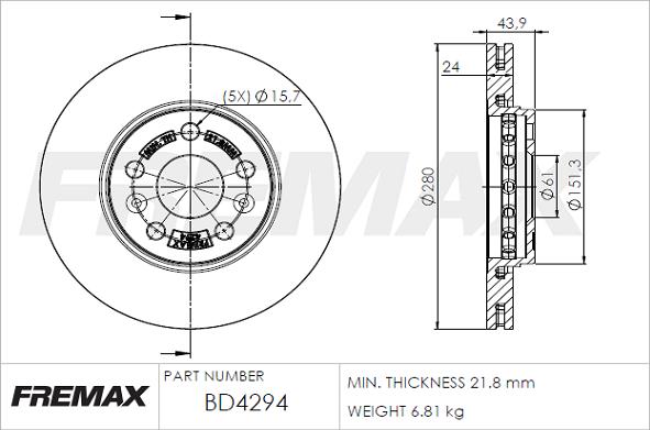 FREMAX BD-4294 - Brake Disc autospares.lv