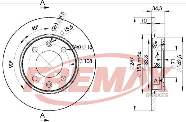 FREMAX BD-4246 - Brake Disc autospares.lv