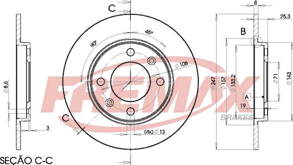 FREMAX BD-4247 - Brake Disc autospares.lv