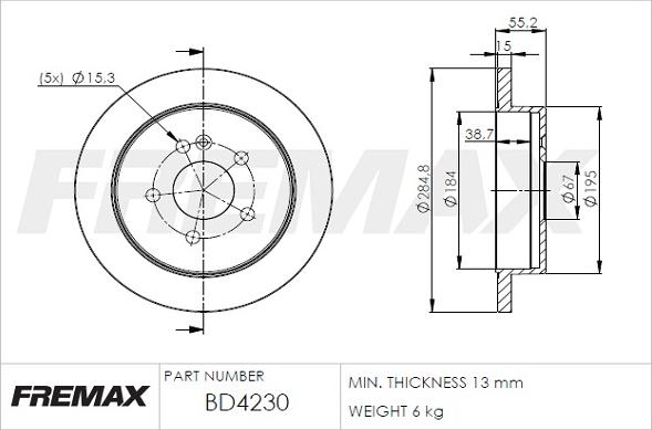 FREMAX BD-4230 - Brake Disc autospares.lv