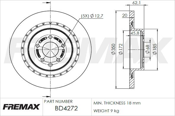 FREMAX BD-4272 - Brake Disc autospares.lv