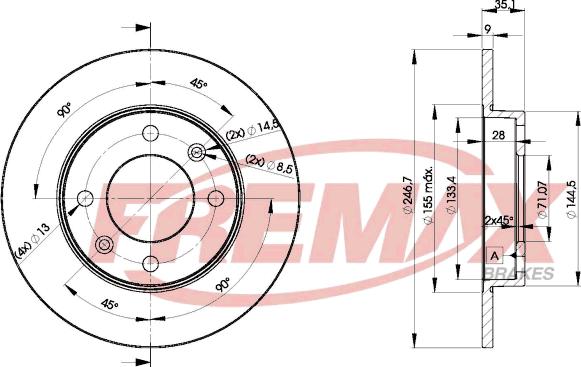 FREMAX BD-4746 - Brake Disc autospares.lv