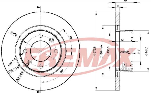 FREMAX BD-4754 - Brake Disc autospares.lv