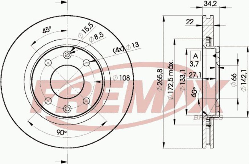 FREMAX BD-4750e - Brake Disc autospares.lv