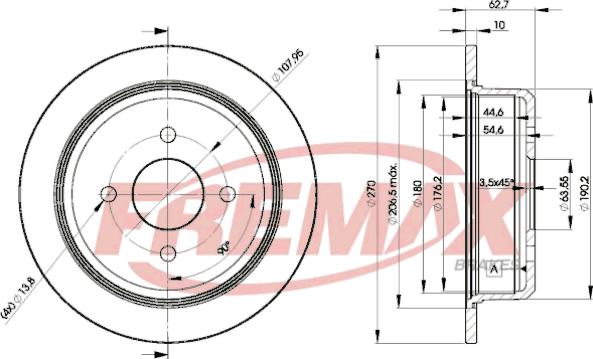 FREMAX BD-5951 - Brake Disc autospares.lv