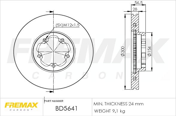 FREMAX BD-5641 - Brake Disc autospares.lv