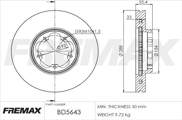 FREMAX BD-5643 - Brake Disc autospares.lv