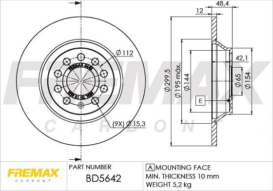 FREMAX BD-5642 - Brake Disc autospares.lv
