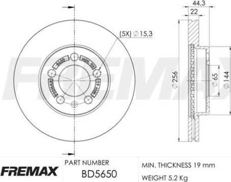 FREMAX BD-5650 - Brake Disc autospares.lv