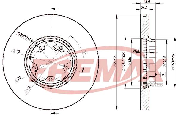 FREMAX BD-5612 - Brake Disc autospares.lv