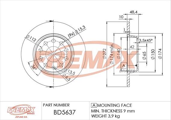 FREMAX BD-5637 - Brake Disc autospares.lv