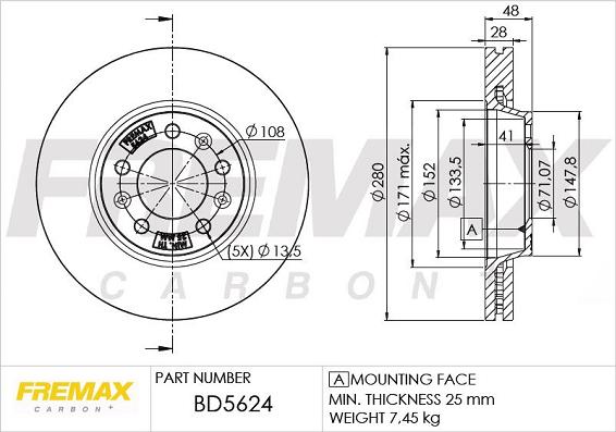 FREMAX BD-5624 - Brake Disc autospares.lv