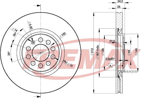 FREMAX BD-5620 - Brake Disc autospares.lv