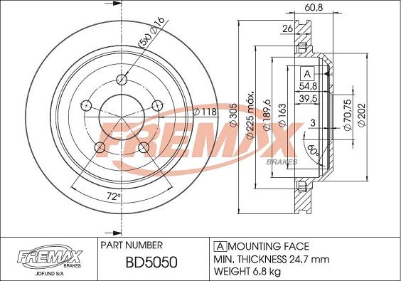 FREMAX BD-5050 - Brake Disc autospares.lv