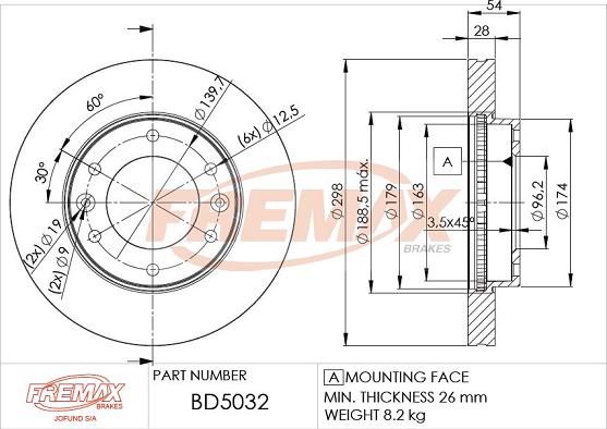 FREMAX BD-5032 - Brake Disc autospares.lv