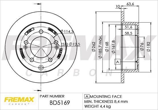 FREMAX BD-5169 - Brake Disc autospares.lv