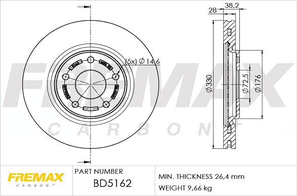 FREMAX BD-5162 - Brake Disc autospares.lv