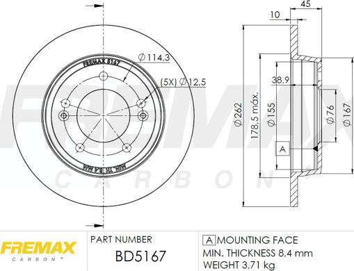 FREMAX BD-5167 - Brake Disc autospares.lv