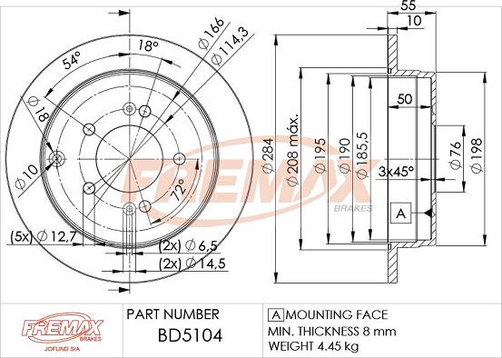 FREMAX BD-5104 - Brake Disc autospares.lv